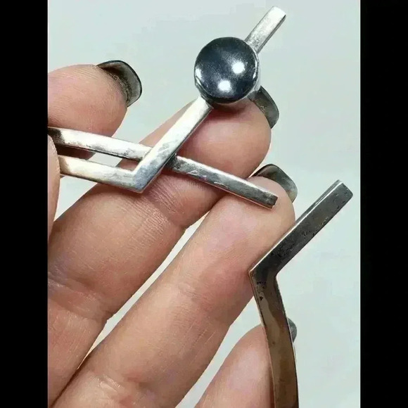 Vintage Taxco Choker Sterling Silver Reversible Tiger's Eye Onyx Gemstone JRZ - Picture 4 of 10